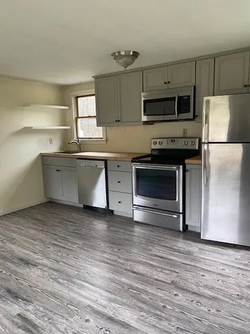 a large room with lot of counter space