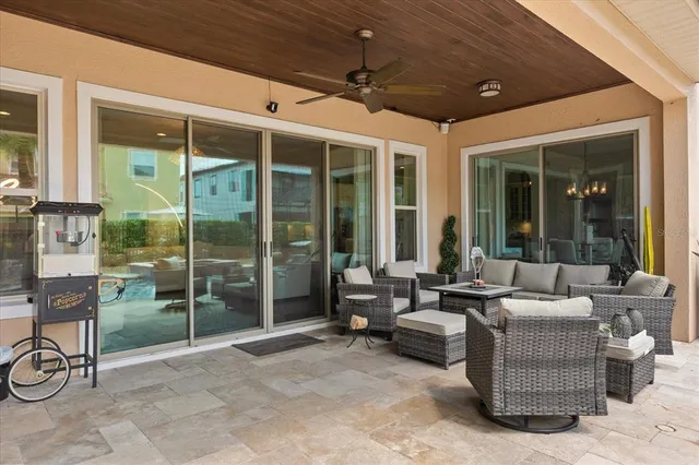 a living room with furniture