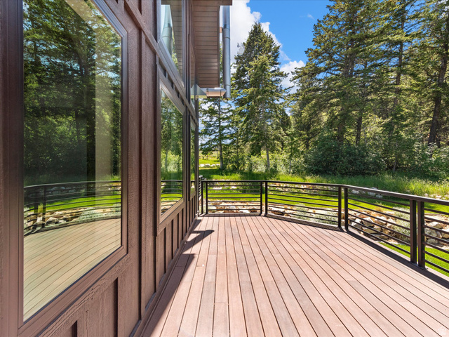 1225 Old Oregon Road Soda Springs, ID 83276 - Photo 46 of 67 Expansive wood-finish deck with contemporary horizontal railings