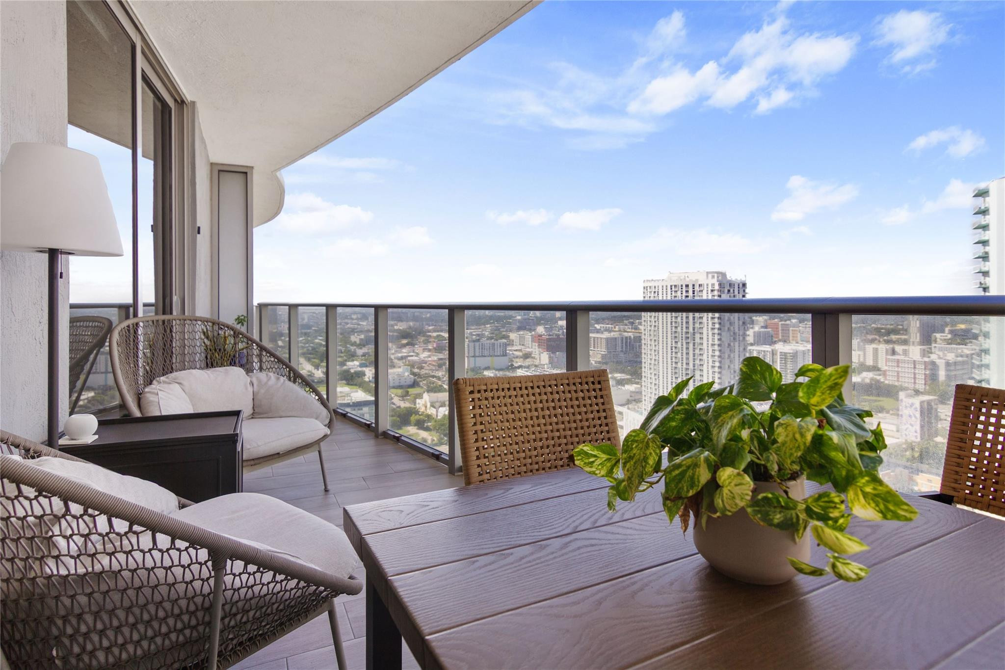 488 Northeast 18th Street, Unit 3503 Miami, FL 33132 - Photo 10 of 16 a view of balcony with furniture