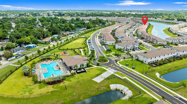 an aerial view of a city