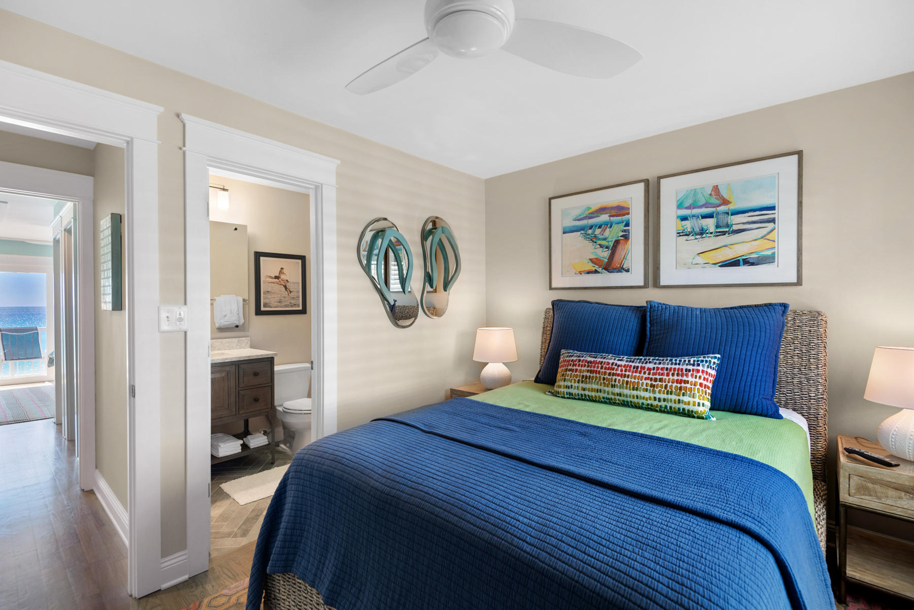 681 Eastern Lake Road, Unit 3 & 4 Santa Rosa Beach, FL 32459 - Photo 21 of 65 a bedroom with a bed and a table in it