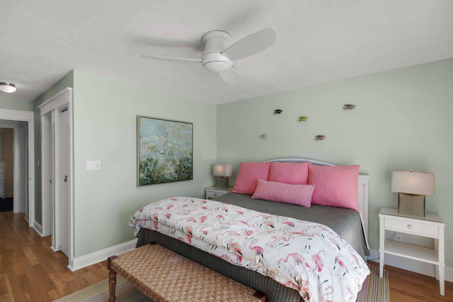 681 Eastern Lake Road, Unit 3 & 4 Santa Rosa Beach, FL 32459 - Photo 54 of 65 a bedroom with a bed and wooden floor