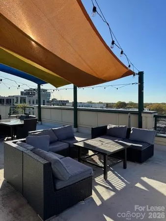 a view of a room with racks on the wall