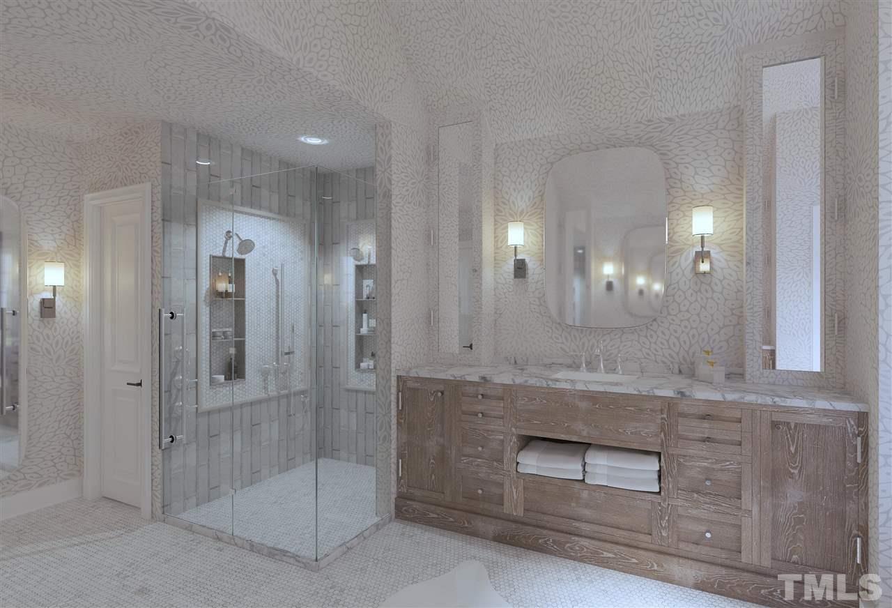 3806 Regent Road Durham, NC 27707 - Photo 4 of 21 a bathroom with a sink a shower and a mirror