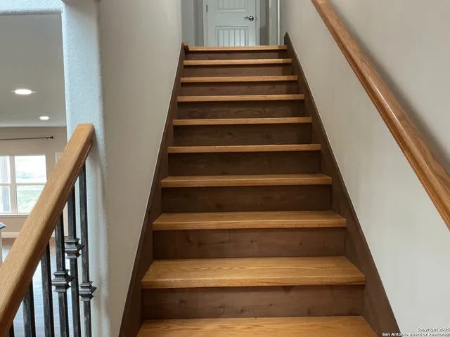 a view of a yard and mountain view