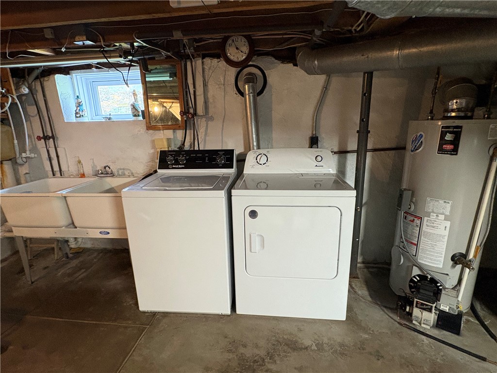1431 River Road Sidney, NY 13849 - Photo 38 of 43 washer dryer and sink basement