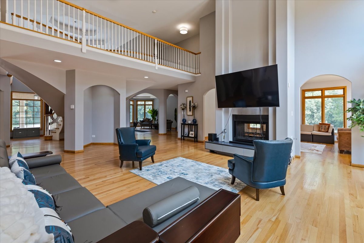 872 Rosedale Terrace Crete, IL 60417 - Photo 11 of 54 a living room with furniture a flat screen tv and a fireplace