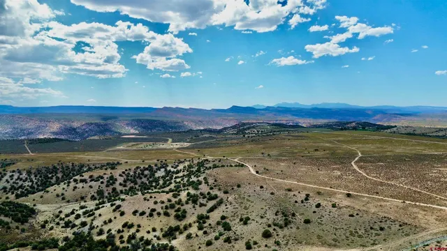 a view of a lake with a mountain in the background