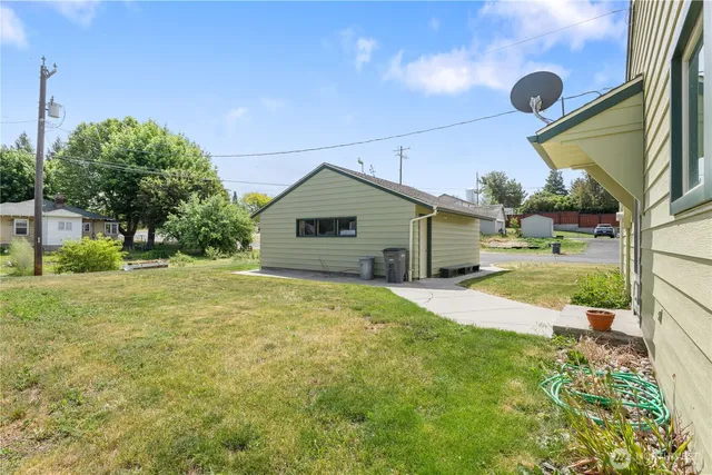 a view of a garage with storage