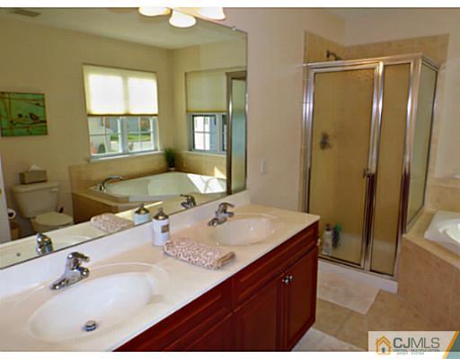 10 Carnation Road Monroe Township, NJ 08831 - Photo 14 of 25 a bathroom with a tub sink and mirror