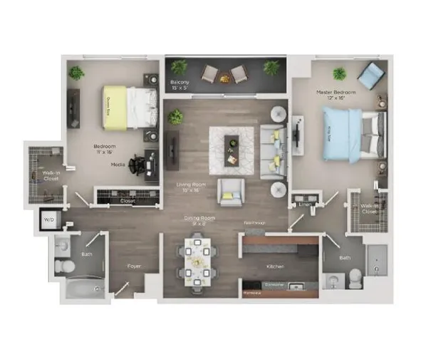 $1,860 | 555 Brush Street, Unit 2912, Detroit, MI 48226