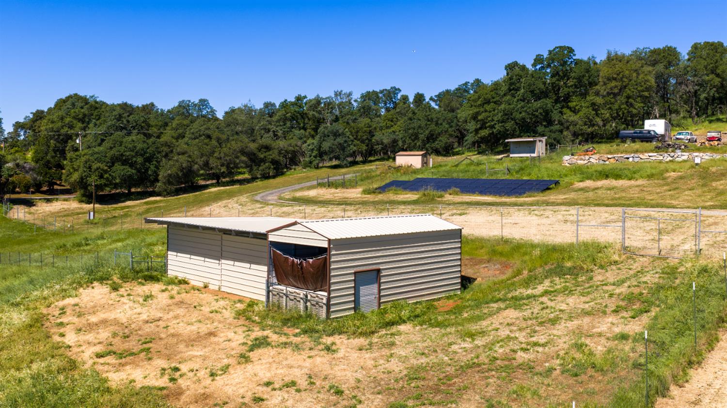2385 Bald Hill Road Auburn, CA 95603 - Photo 56 of 63 Hay barn/shop/barn, owned solar, chicken coops, RV pad w/ completed shop plans