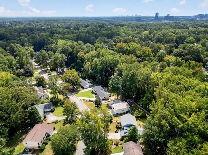 an aerial view of multiple house