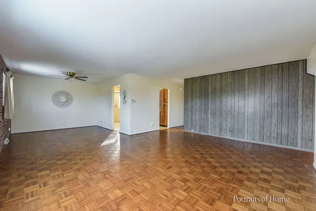 an empty room with a natural light