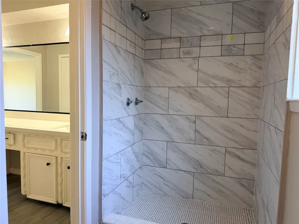 a bathroom with a shower