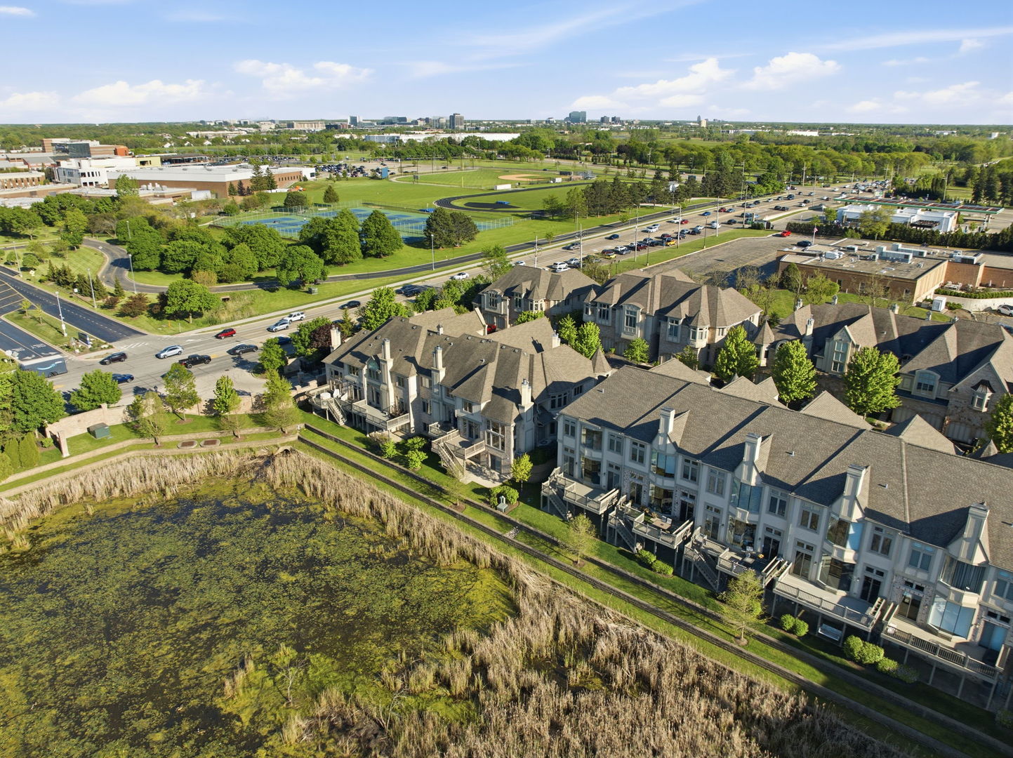 1406 Rue Paris Place Inverness, IL 60067 - Photo 33 of 35 an aerial view of residential houses and outdoor space