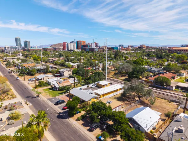 an aerial view of a city