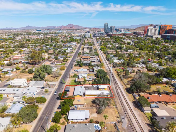 an aerial view of multiple house