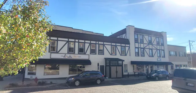 a car parked in front of a building