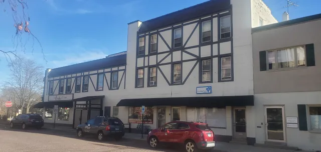 a front view of a building