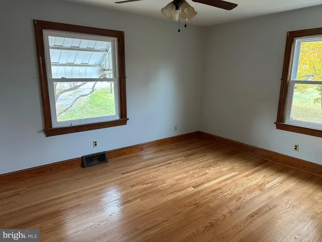 an empty room with a window