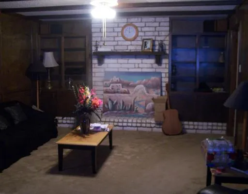 a living room with furniture