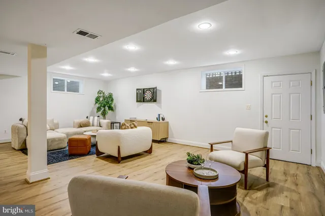 a view of a room with rack on the wall