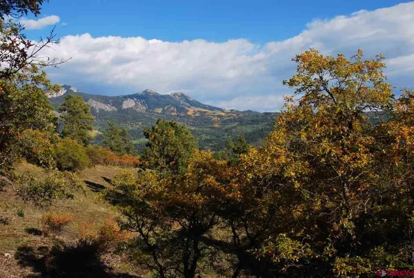 a view of a city with mountains in the background
