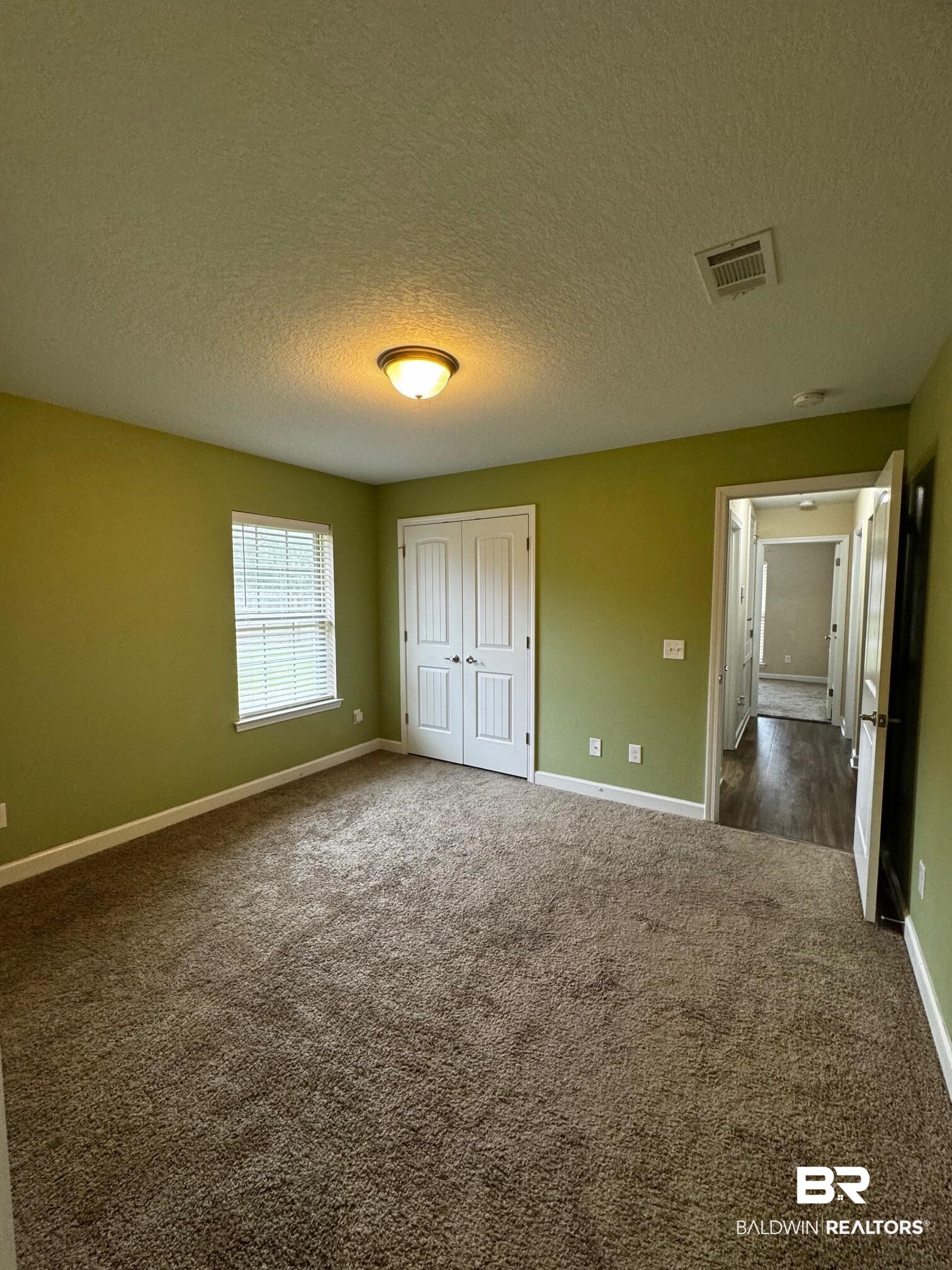 10257 Lyttleton Loop Lillian, AL 36549 - Photo 18 of 31 Unfurnished bedroom featuring a textured ceiling, dark colored carpet, and a closet