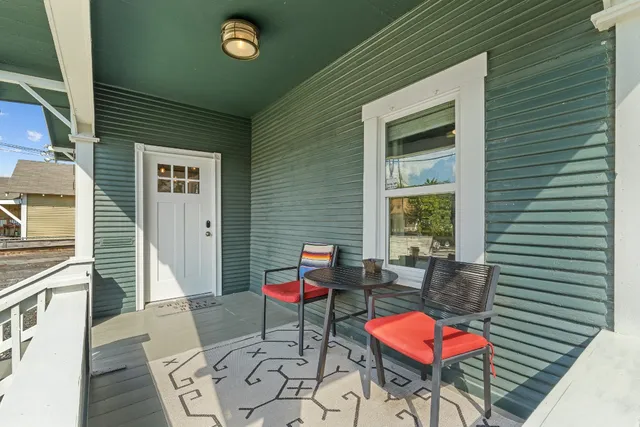 a outdoor space with furniture