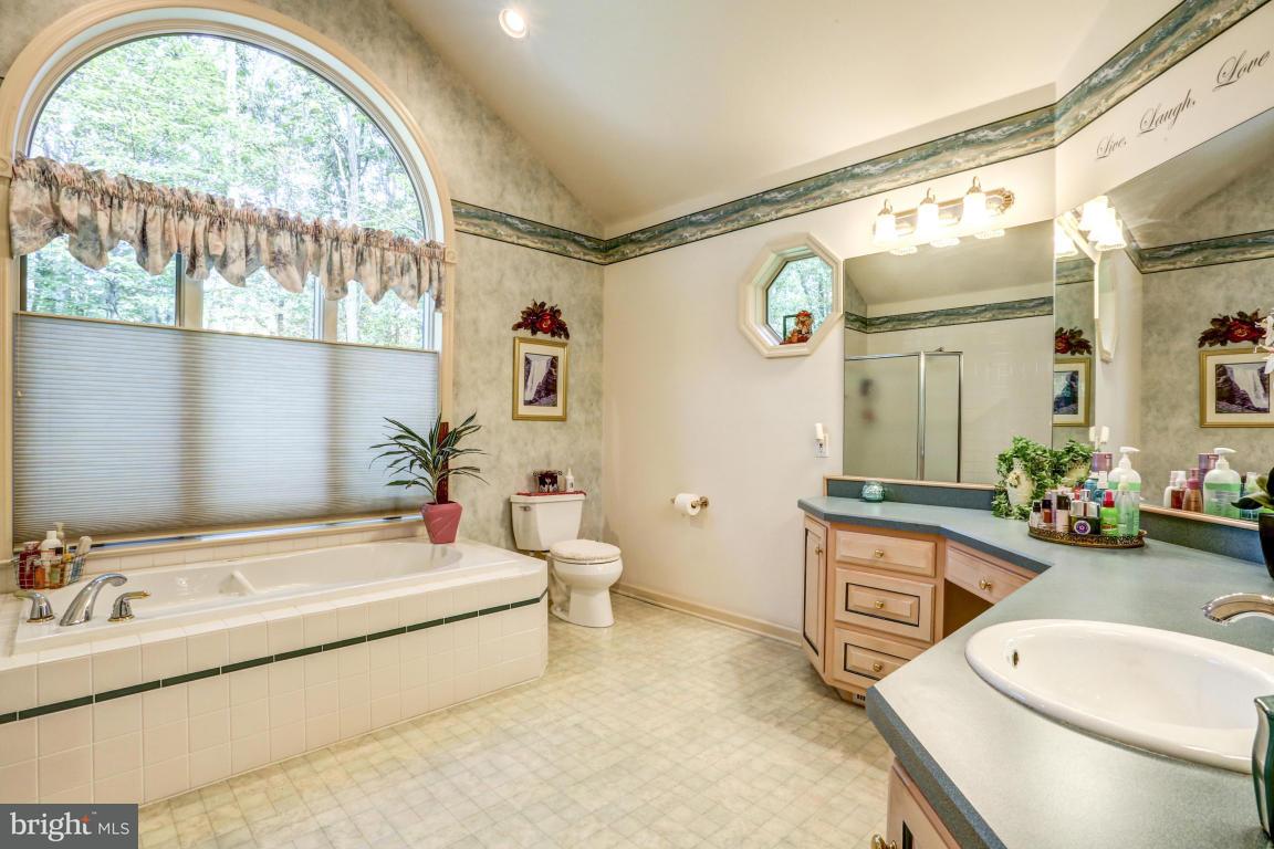 1136 Ranck Road New Holland, PA 17557 - Photo 19 of 37 a spacious bathroom with a granite countertop sink mirror vanity and toilet