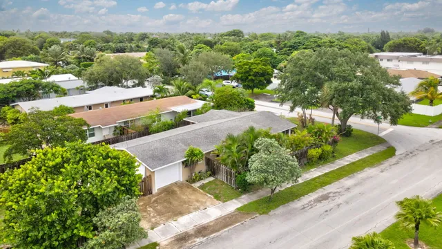 a view of a garden with a pathway