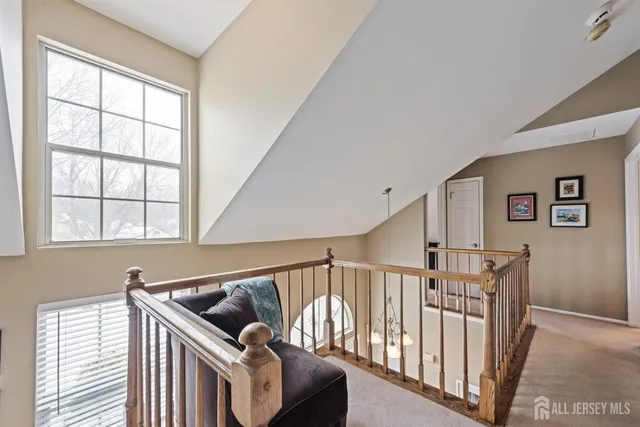 a view of an entryway and workspace