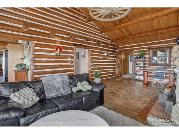 a view of wooden floor with a lake view