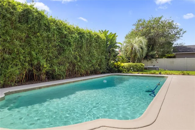 a view of a backyard with a garden