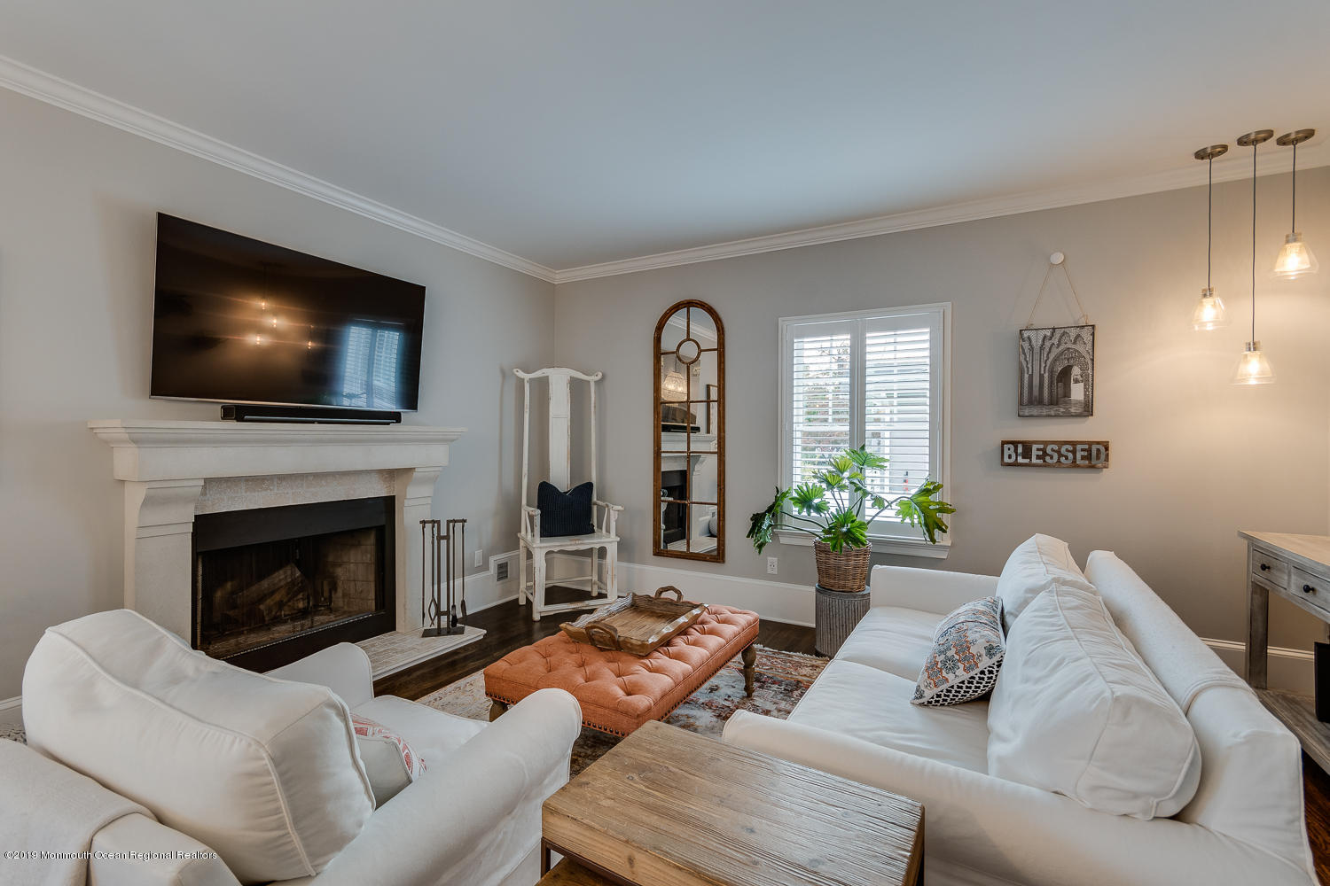 7 Lakeside Avenue Rumson, NJ 07760 - Photo 8 of 22 Great Room with Wood Burning Fireplace