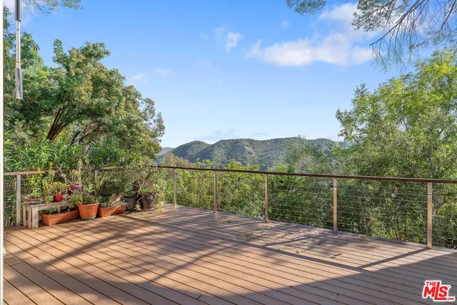 a view of a terrace with a bench
