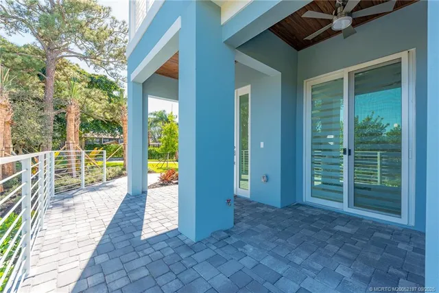 an empty room with a large window