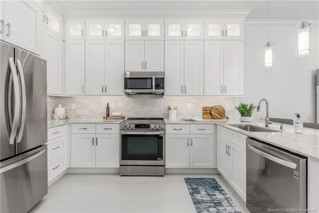 a view of a hallway with staircase