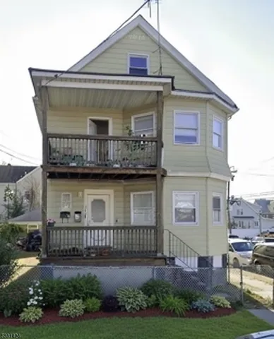 a front view of residential houses