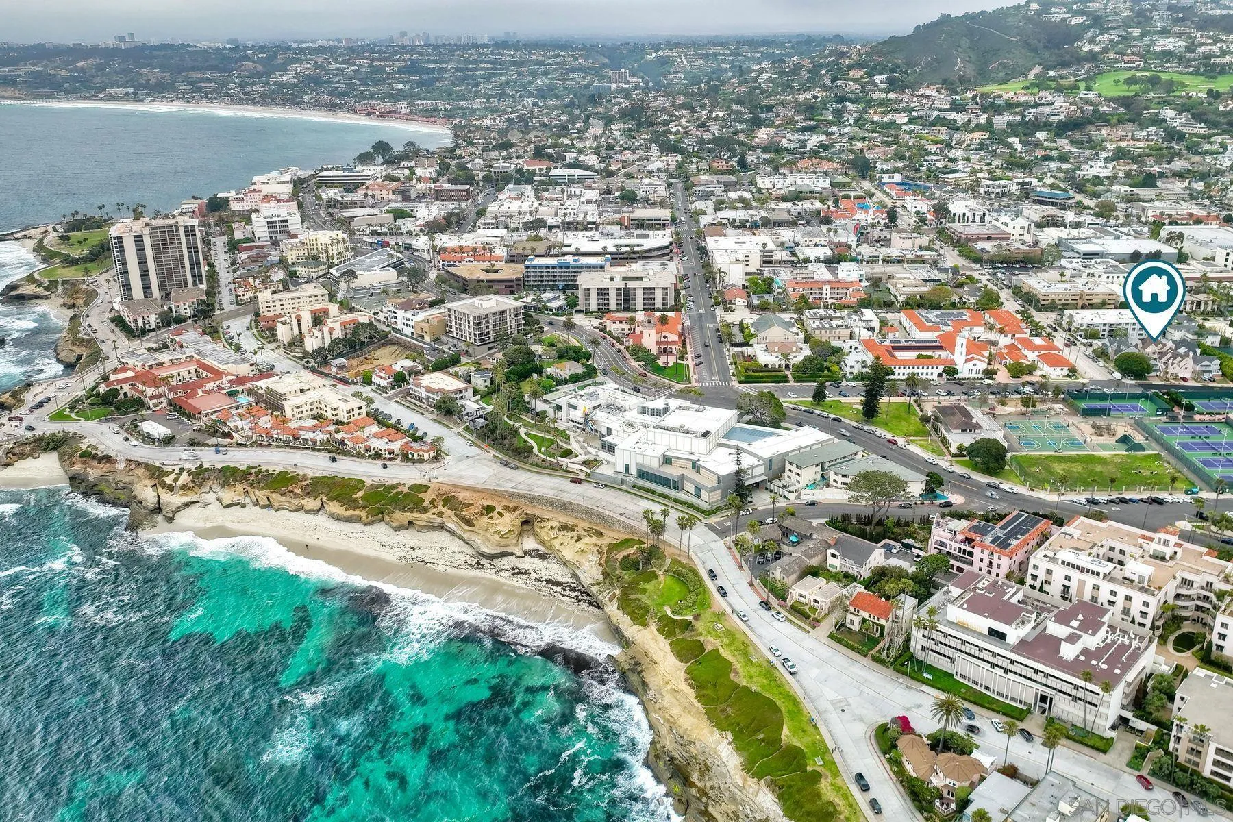 7635 Draper Avenue La Jolla, CA 92037 - Photo 9 of 43 an aerial view of residential houses with outdoor space