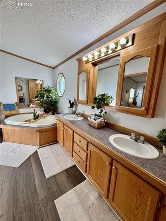 a bathroom with a sink double vanity