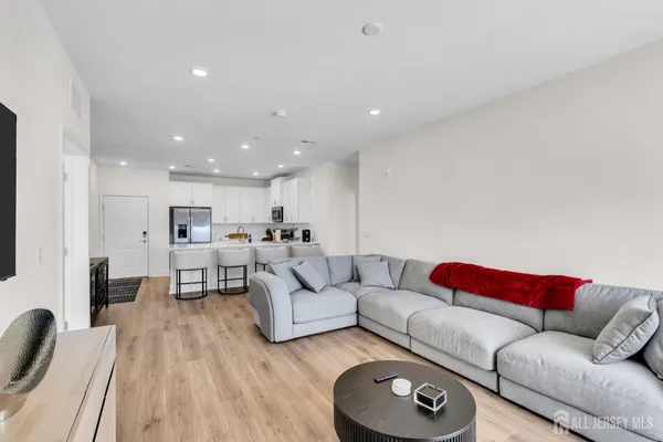 a living room with furniture and a couch