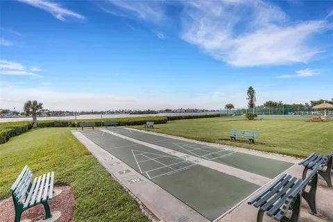 a view of an outdoor space and swimming pool