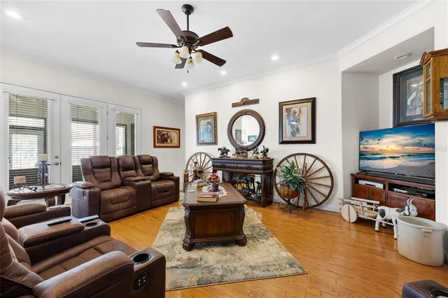 a living room with furniture