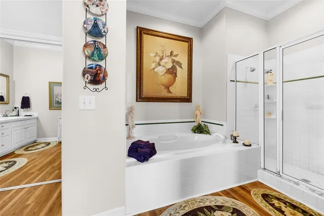 a living room with furniture and a lamp