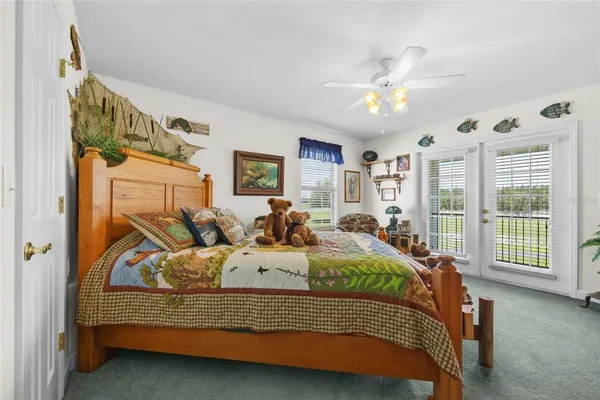 a front view of a house with table and chairs