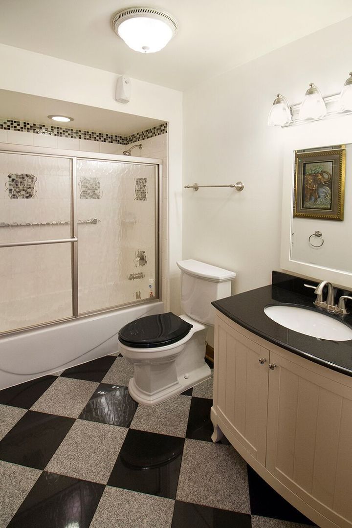1901 East Burville Road Crete, IL 60417 - Photo 23 of 39 a bathroom with a granite countertop sink and a mirror