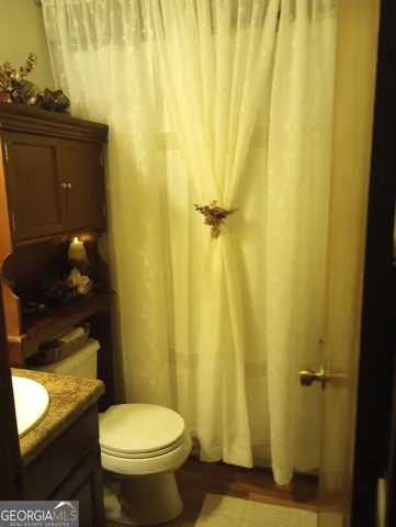 a bathroom with a sink and toilet